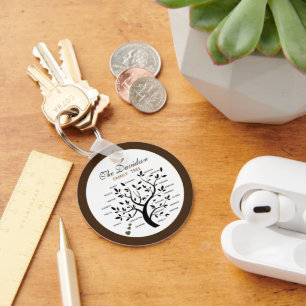 Personalized Big Family Tree (20 names) Key Ring
