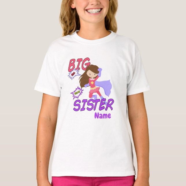 Personalized big sister superhero t-shirt (Front)