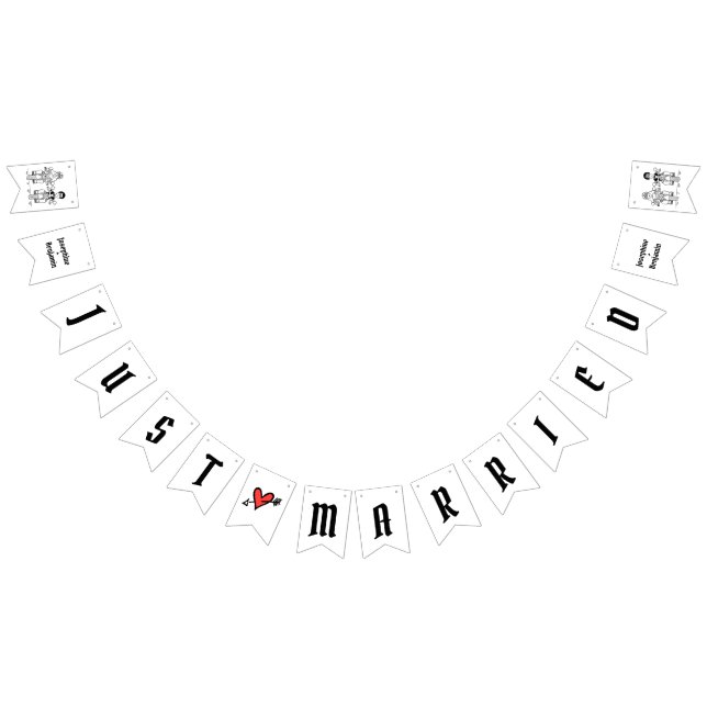 Personalized Biker Couple Wedding Bunting (All)