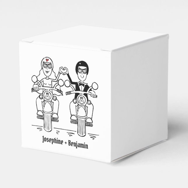Personalized Biker Motorcycle Wedding Favor Box (Front Side)