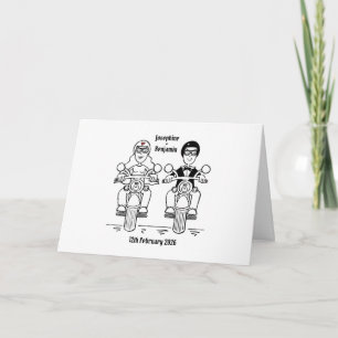 Personalized Biker Motorcycle Wedding Greetings Card