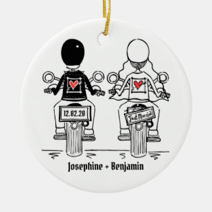 Personalized Biker Wedding Gift Ceramic Decoration