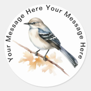 Personalized Bird  Stickers Mockingbird