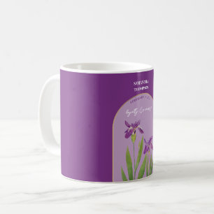 Personalized Birth Flower Month February Iris Coffee Mug