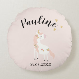 personalized birth round cushion
