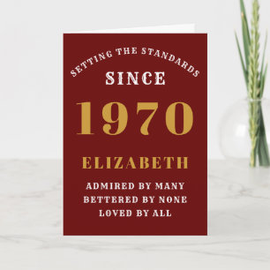 Personalized Birthday 1970 Add Your Name Red Card