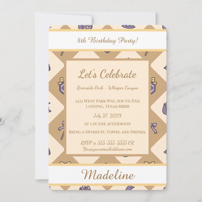 Personalized Birthday Academy Wizard School Gold Invitation (Front)