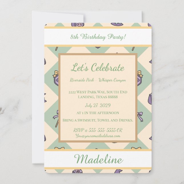 Personalized Birthday Academy Wizard School Green Invitation (Front)