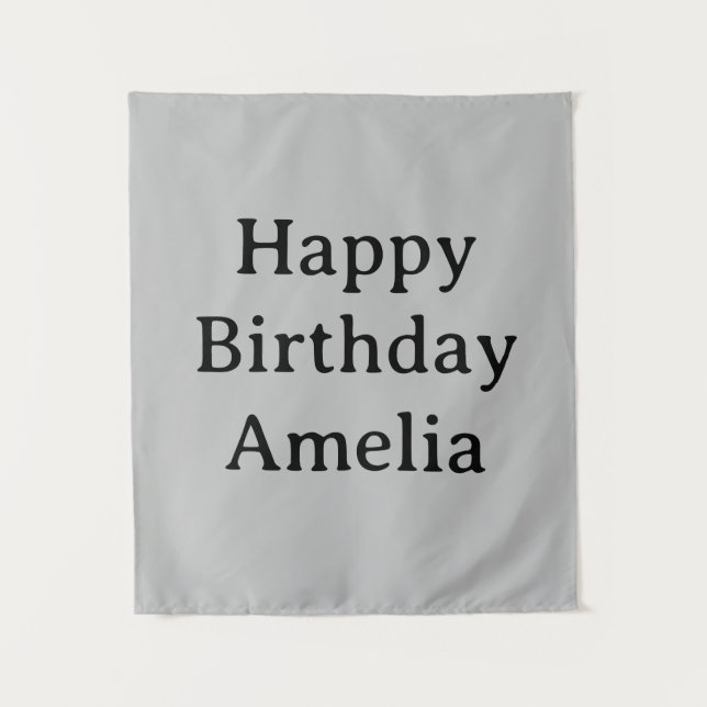 Personalized Birthday Banner Custom Name Flag Wall Tapestry (Front)