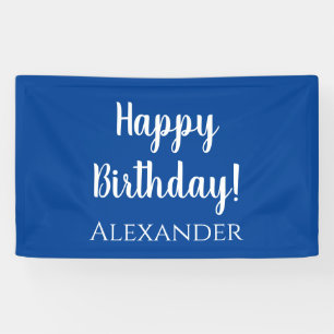 Personalized Birthday Blue Happy Birthday Banner