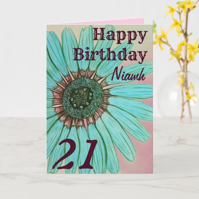 Personalized Birthday Card (Yellow Flower)
