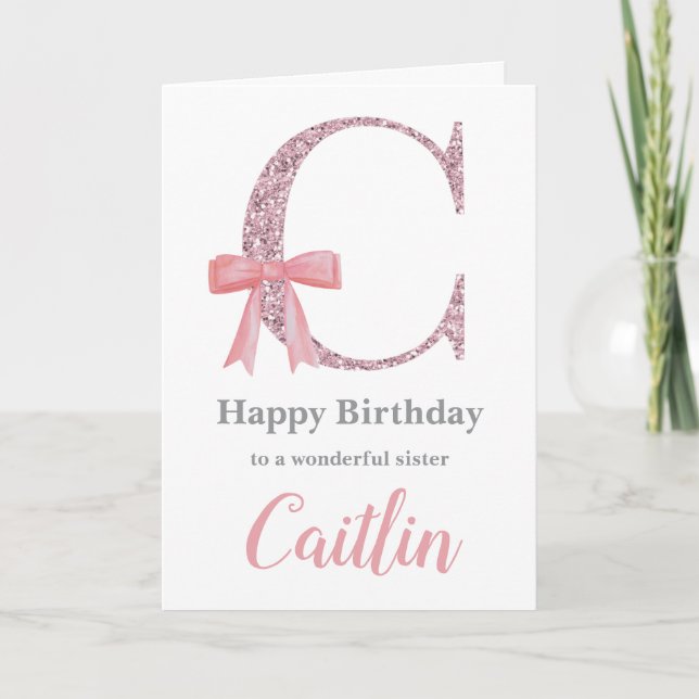 Personalized Birthday Card for Her - Letter C (Front)
