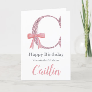 Personalized Birthday Card for Her - Letter C