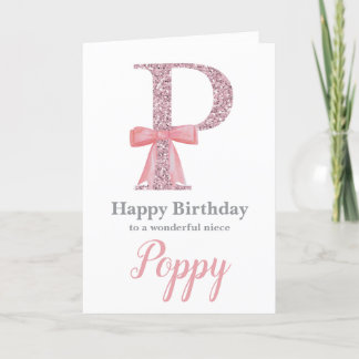 Personalized Birthday Card for Her - Letter P