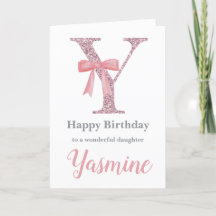 Personalized Birthday Card for Her - Letter Y