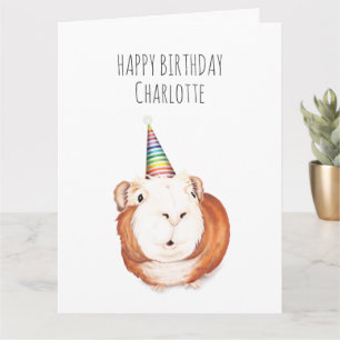 Personalized Birthday Card - Happy Guinea Pig