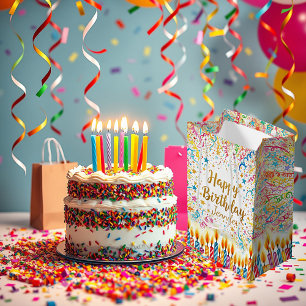 Personalized birthday confetti fun medium gift bag