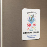 Personalized Birthday Cruise Anchor Cocktail Magnet<br><div class="desc">This design was created though digital art. It may be personalized in the area provided or customizing by choosing the click to customize further option and changing the name, initials or words. You may also change the text color and style or delete the text for an image only design. Contact...</div>