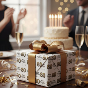 Personalized birthday gift card, elegant birthday wrapping paper