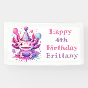 Personalized Birthday Girl   Anime Axolotl Banner