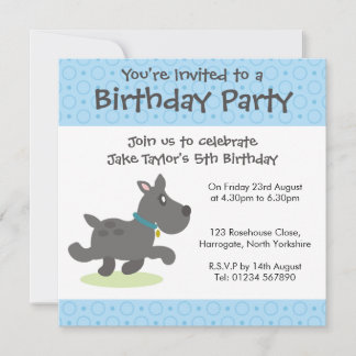 Personalized Birthday Invitation - Black Dog