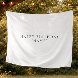 Personalized Birthday Name Flag Simple Minimalist  Tapestry