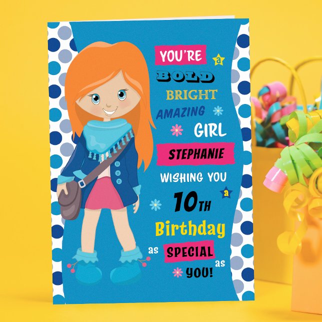 Personalized Birthday - Red Hair Girl Card (Creator Uploaded)
