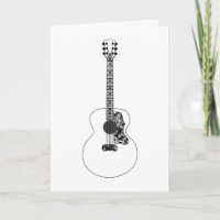 Personalized Birthday Simple Acoustic Guitar Art
