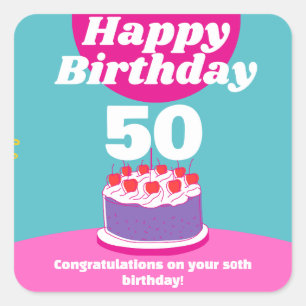 Personalized Birthday Square Sticker