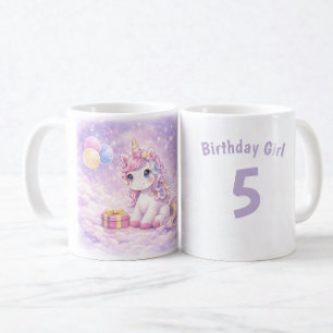 Personalized Birthday Unicorn Girl Mug