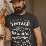 Personalized Birthday Vintage Aged To Perfection T-Shirt<br><div class="desc">A decorative vintage typography design for birthday celebration with personalized year. It reads: Vintage 100% genuine,  limited edition. Original,  aged to perfection. Finest quality.</div>