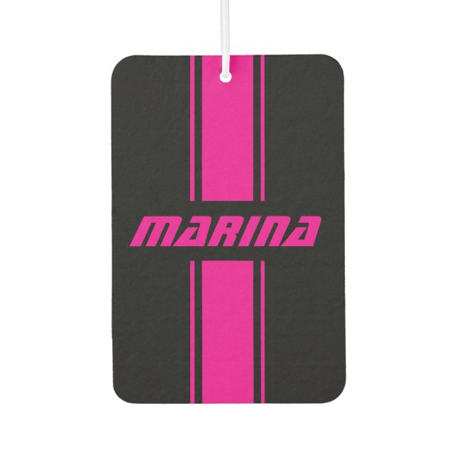 personalized black and pink Set of Car Mats Air Freshener (Front)