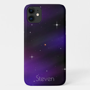 Personalized Black and Purple Spacescape Art Case-Mate iPhone Case