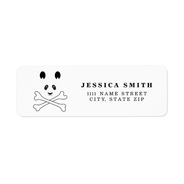 Personalized Black and White Pirate panda (Front)