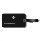Personalized Black and White Travel Airplane