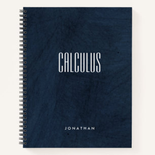 Personalized Black&Blue Marbled Calculus (Graph)  Notebook