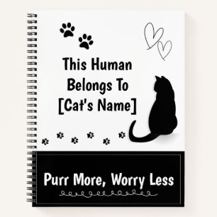 Personalized Black Cat Spiral Notebook