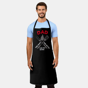 Personalized Black Chef Dad #FATHERSDAY Pit Boss Apron