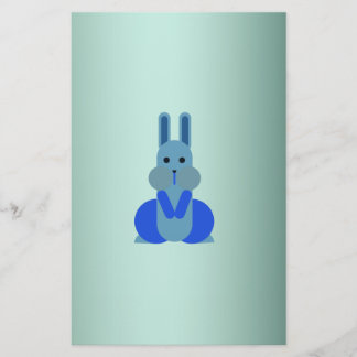 Personalized black-eyed Mr. Bunny Stationery