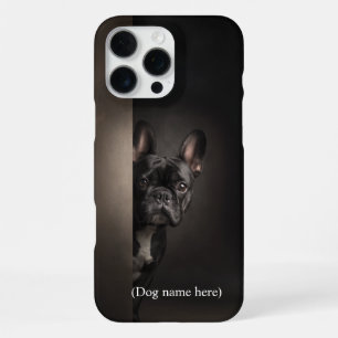 Personalized Black Frenchie Portrait iPhone 16 Pro Max Case