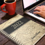 Personalized Black Gold  Planner<br><div class="desc">This personalized Planner is decorated with a textured effect gold print.
Easily customizable with your name and year or monogram if you prefer.
Because we create our own artwork you won't find this exact image from other designers.
Original Design © Michele Davies.</div>