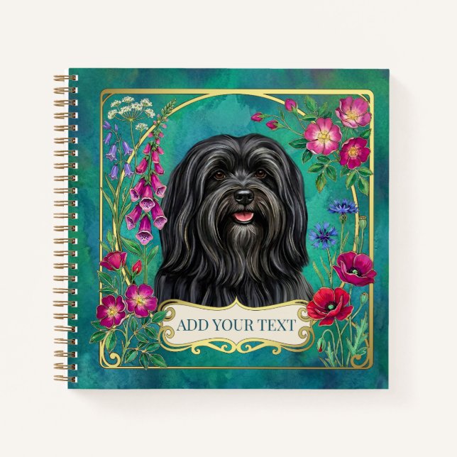 Personalized Black Lhasa Apso Notebook (Front)