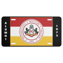 * PERSONALIZED BLACK License Plate w/PMC Flag