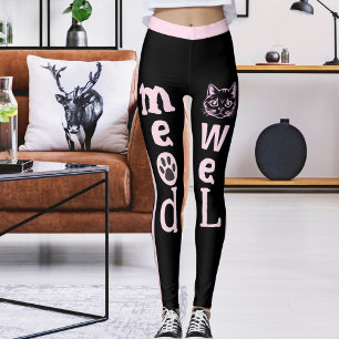 Personalized Black Light Pink Stripes Pet Cat Leggings
