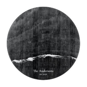 Personalized Black Marble Charcuterie Board