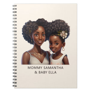 Personalized Black Mom and Daughter (11) Notebook