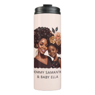 Personalized Black Mom and Daughter (20) Thermal Tumbler