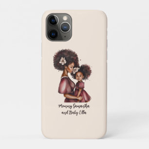 Personalized Black Mom and Daughter (2) Case-Mate iPhone Case