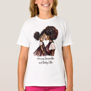 Personalized Black Mom and Daughter (5) T-Shirt