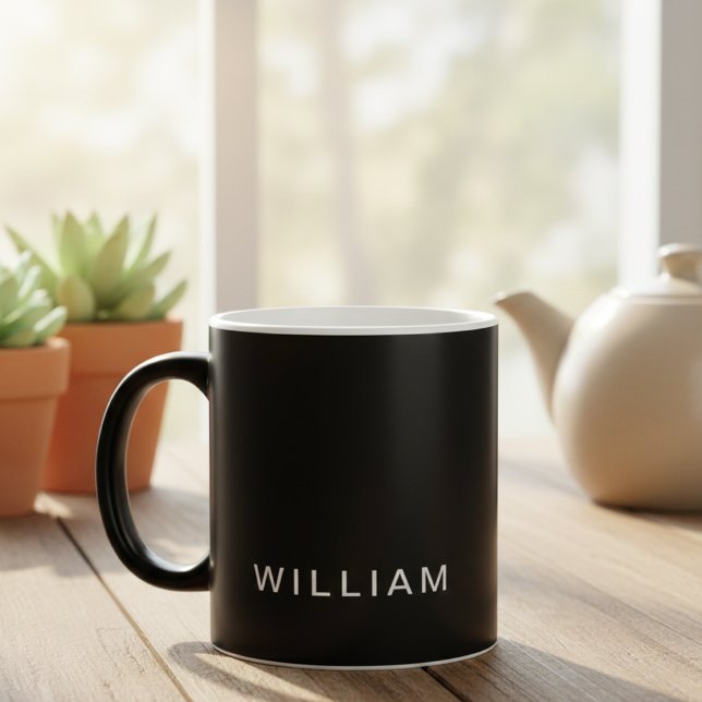 Personalized Black & Monogram with Custom Magic Mug (Creator Uploaded)